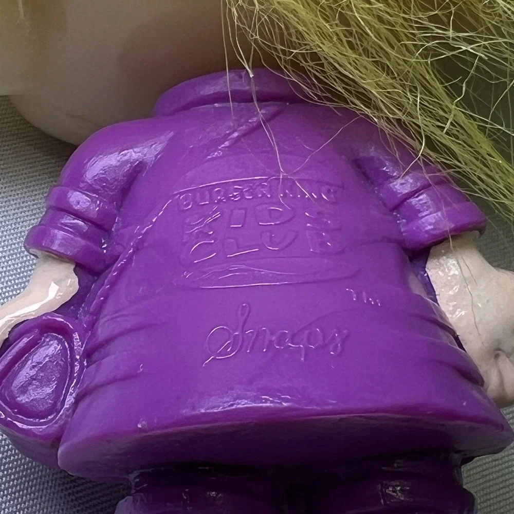 Vintage 1993 Burger King Troll Glow In The Dark Bright Yellow Hair Snaps BK Kids